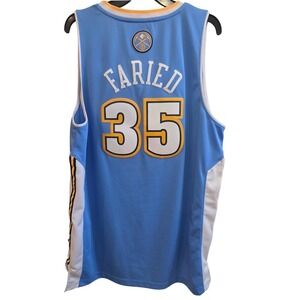 Denver Nuggets Faried 35 Adidas Basketball Jersey Men's Size L Light Blue